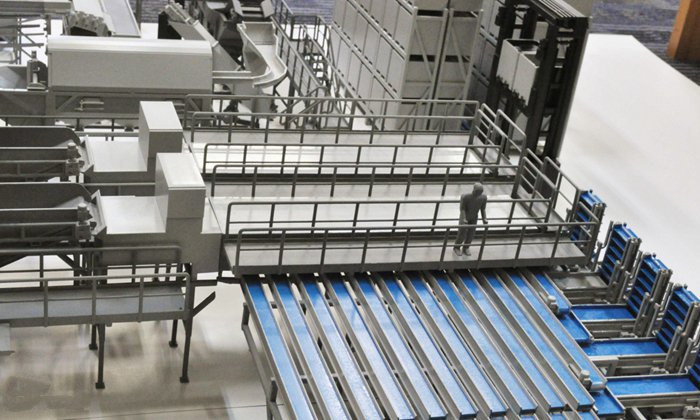 3D打印縮放等比例模型(庫)解決企業(yè)生產(chǎn)線復(fù)雜問題,3D打印出生產(chǎn)線模型展示圖