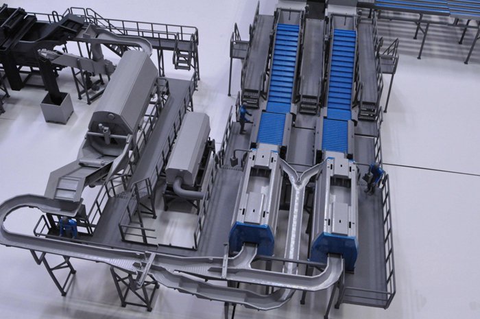 3D打印縮放等比例模型(庫)解決企業(yè)生產(chǎn)線復(fù)雜問題,3D打印出生產(chǎn)線模型展示圖