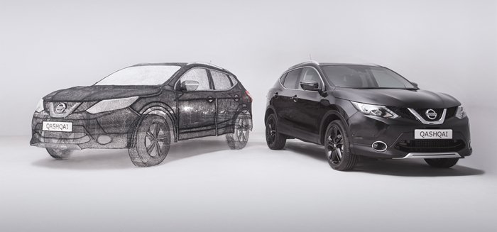 最新(圖/文/視頻)日產造世界首個最大3D打印筆雕塑 3D素描功力深厚